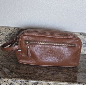 Dopp Kit Italian Leather Toilety Bag